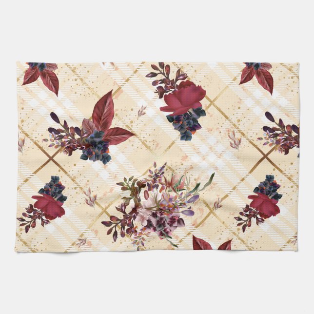  Autumn Floral Fall Kitchen Towel (Horizontal)