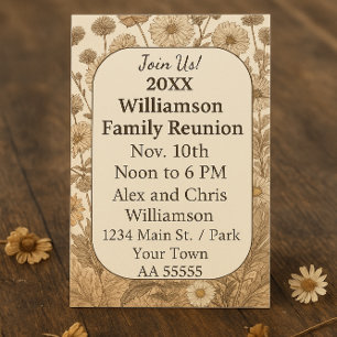 Autumn Floral Family Reunion Card