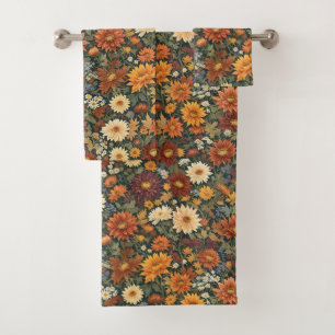 Autumn Floral Fantasy Bath Towel Set