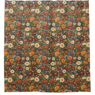 Autumn Floral Fantasy Shower Curtain