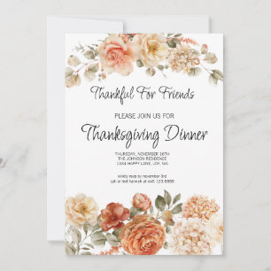 Autumn Floral Friendsgiving Invitation
