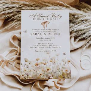 Autumn Floral Gender Neutral Baby Shower Invitation