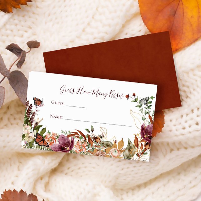 Autumn Floral Guess How Many Kisses Enclosure Card (Creator Uploaded)