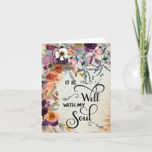 autumn floral It is well Card