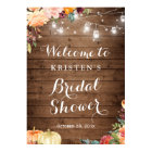 Autumn Floral Mason Jar Lights Bridal Shower Sign