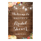 Autumn Floral Mason Jar Lights Bridal Shower Sign