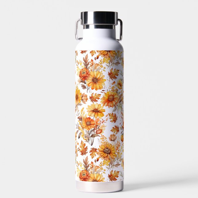Autumn Floral Pattern B01 Water Bottle (Front)