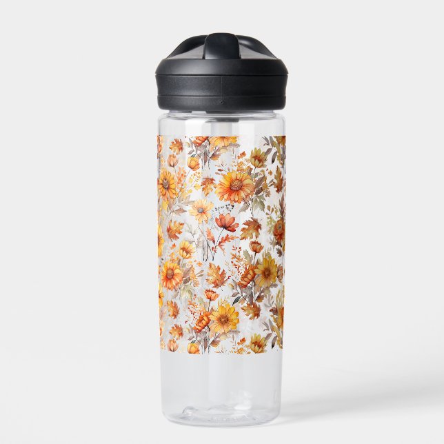 Autumn Floral Pattern B01 Water Bottle (Front)