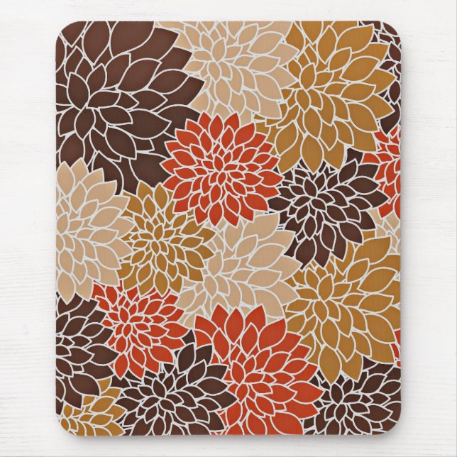 Autumn floral pattern mouse mat (Front)
