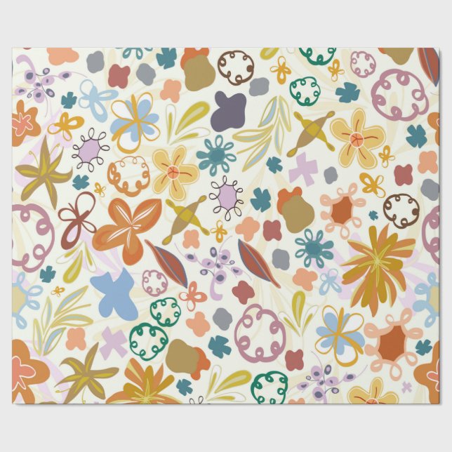 Autumn floral pattern wrapping paper (Seam)