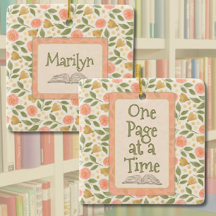 Autumn Floral Personalised One Page At A Time Ceramic Ornament