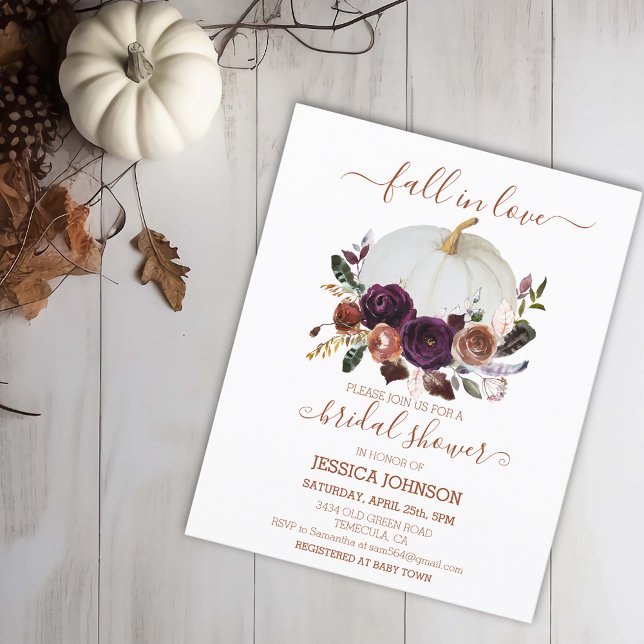 Autumn Floral Pumpkin Boho Bridal Shower Budget  (Creator Uploaded)