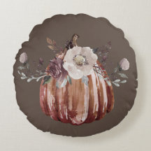 Autumn floral pumpkin brown, terracotta, plumb