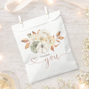 Autumn Floral Pumpkin Thank You Favour Bags