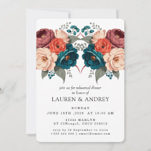 Autumn Floral Rehearsal Dinner Invitation