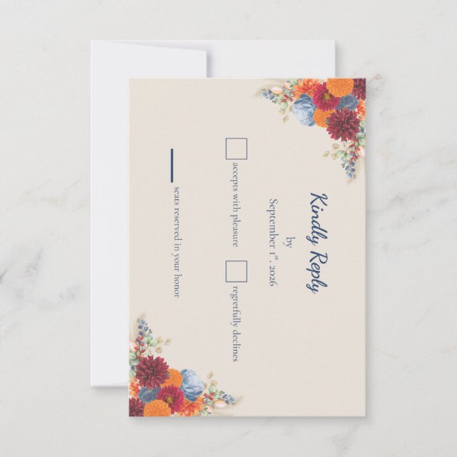 Autumn Floral RSVP Card (Front)