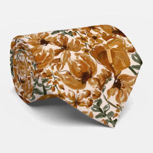 Autumn Floral Rustic Pattern Tie