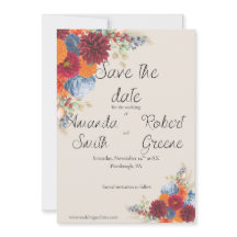 Autumn Floral Save the Date