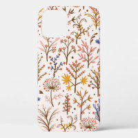 Autumn Floral Seamless Pattern. Doodle Plants, Bra