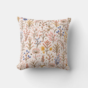 Autumn Floral Seamless Pattern. Doodle Plants, Bra Cushion