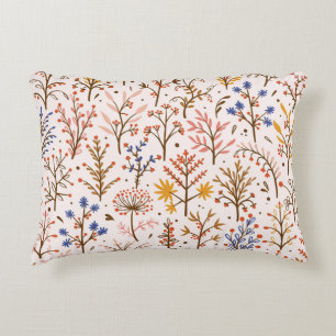 Autumn Floral Seamless Pattern. Doodle Plants, Bra Decorative Cushion