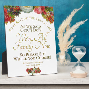 Autumn Floral Sit Where You Choose Wedding Sign Plaque