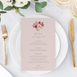 Autumn Floral Teacup Fall Bridal Shower Menu