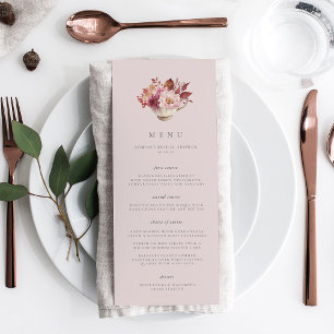Autumn Floral Teacup Fall Bridal Shower Menu