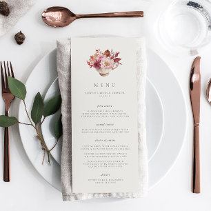 Autumn Floral Teacup Fall Bridal Shower Menu