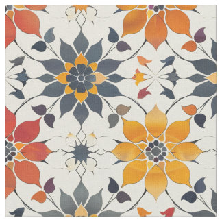 Autumn Floral Tile Fabric