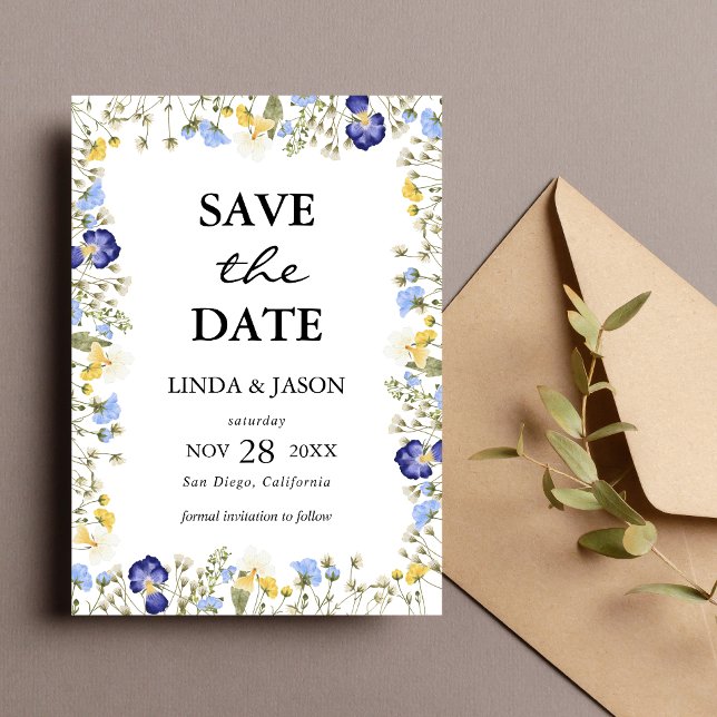 Autumn Floral Watercolor Wedding Save The Date Invitation (Creator Uploaded)