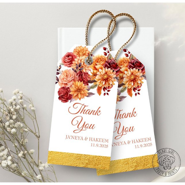 Autumn Floral Wedding Gift Tags (Creator Uploaded)