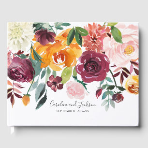 Autumn Floral Wedding Guest Book