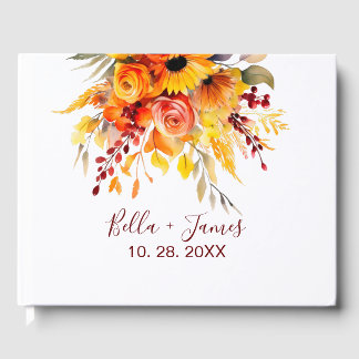Autumn Floral Wedding Guest Book