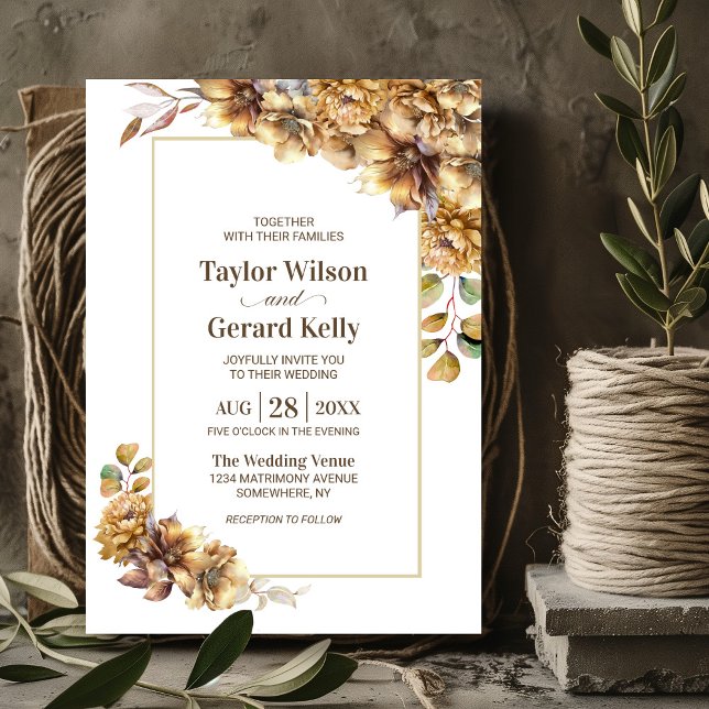 Autumn Floral Wedding Invitation (Creator Uploaded)