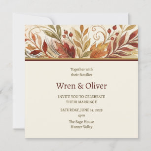 Autumn Floral Wedding Invitation