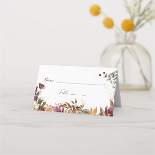 Autumn Floral Wedding  Place Card