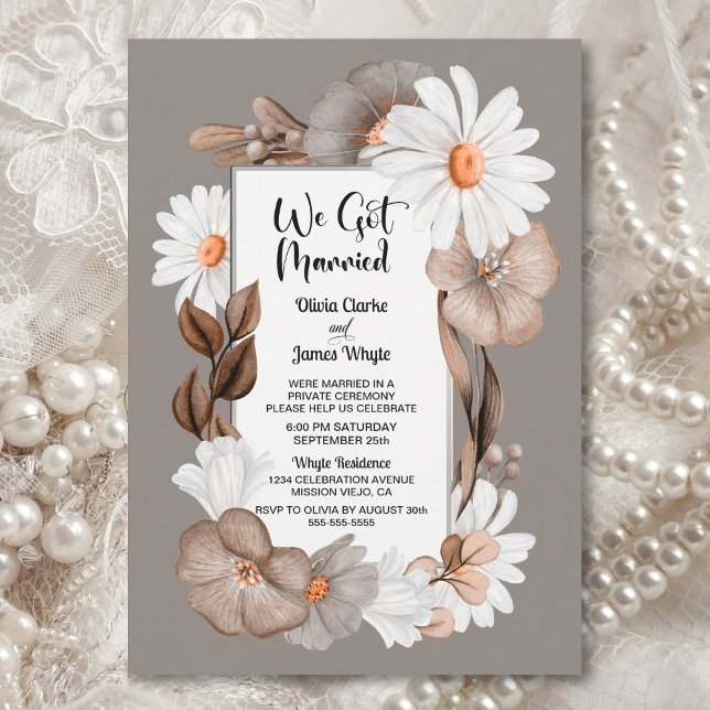 Autumn Floral Wedding Reception Invitation (Creator Uploaded)