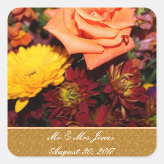 Autumn Floral Wedding Stickers Template