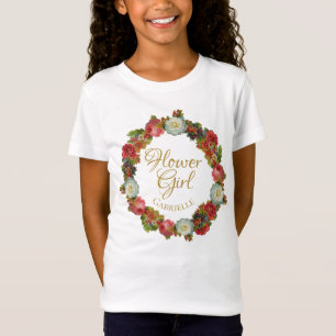 Autumn Floral Wreath Flower Girl Wedding Favour T-Shirt
