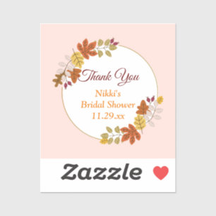 Autumn Floral Wreath Pumpkin Gold Thank You Favour