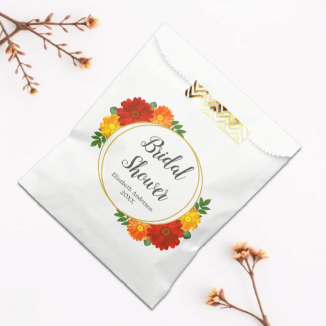 Autumn Florals Bridal Shower Favour Bags (Creator Uploaded)