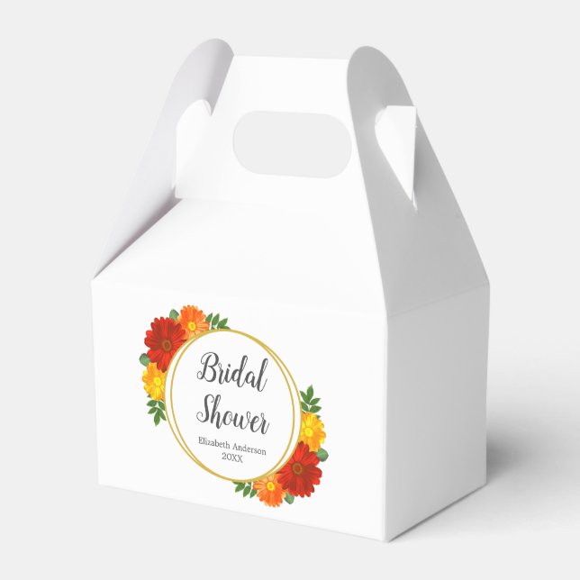 Autumn Florals Bridal Shower Favour Box (Front Side)