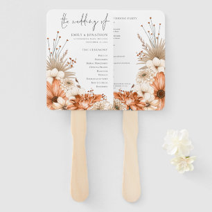 Autumn Florals Elegant Script Program Hand Fan