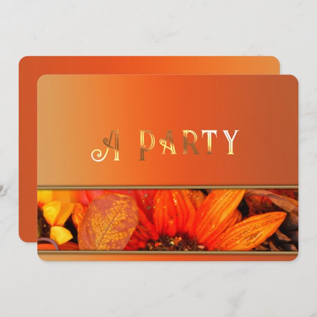 Autumn Florals Invitation  (Front/Back)