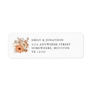 Autumn Florals Newlyweds Return Address Wedding La