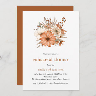 Autumn Florals Rehearsal Dinner Invitation