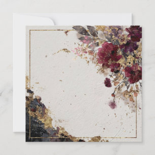 Autumn florals with gold accents  invitation