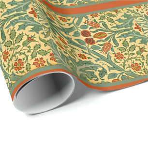 Autumn Flower,  a colourful  William Morris patter Wrapping Paper