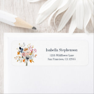 Autumn Flower Bouquet Boho Return Address